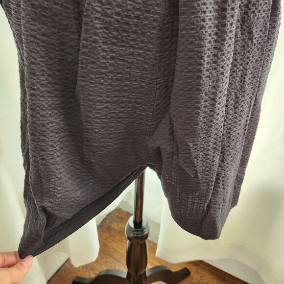 Anthropologie Francesca Balloon Sleeve Textured Romper Medium Womens BLACK - Picture 13 of 13